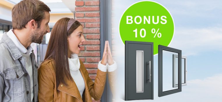 Z ceny oken vám dáme bonus 10 % na nové vchodové dveře.